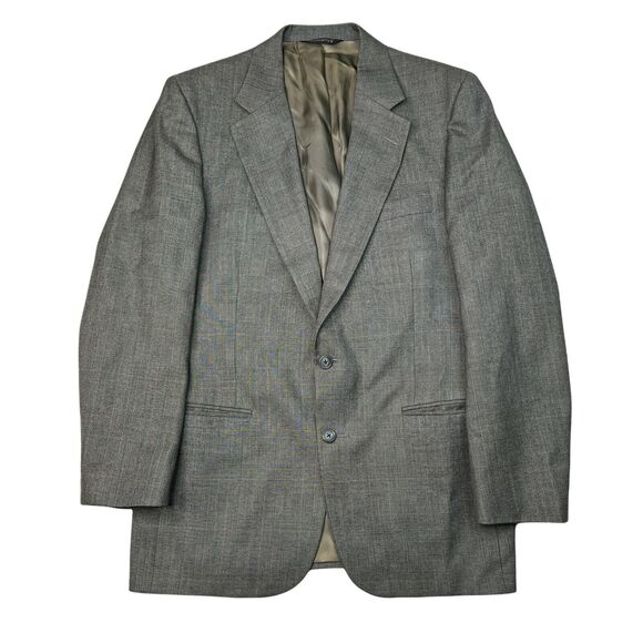 Burberrys VTG 80s Plaid Wool Suit Jacket 2 Button Blazer Sport Coat Brown 40R